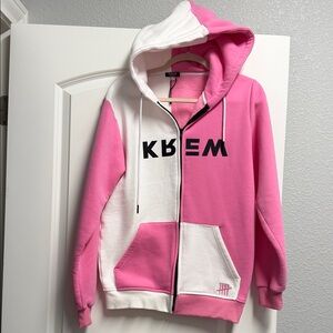 Pink and White KREW Hoodie